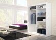 Spinta ADRK Furniture su LED apšvietimu Limbo 150, balta/juoda kaina ir informacija | Spintos | pigu.lt