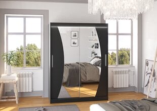 Spinta ADRK Furniture su LED apšvietimu Modesto 150, juoda kaina ir informacija | Spintos | pigu.lt