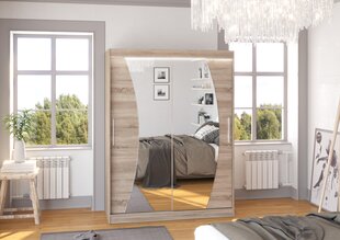 Spinta ADRK Furniture su LED apšvietimu Modesto 150, šviesiai ruda kaina ir informacija | Spintos | pigu.lt