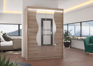 Spinta ADRK Furniture su LED apšvietimu Renzo 150, ruda kaina ir informacija | Spintos | pigu.lt