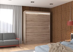 Spinta ADRK Furniture su LED apšvietimu Lincoln 180, šviesiai ruda kaina ir informacija | Spintos | pigu.lt