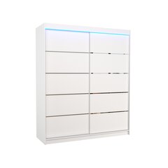 Spinta ADRK Furniture su LED apšvietimu Spectra 180, balta kaina ir informacija | Spintos | pigu.lt