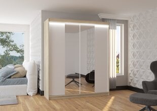 Spinta ADRK Furniture su LED apšvietimu Balance 180, balta/smėlio kaina ir informacija | Spintos | pigu.lt