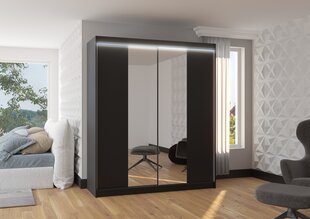 Spinta ADRK Furniture su LED apšvietimu Balance 180, juoda kaina ir informacija | Spintos | pigu.lt