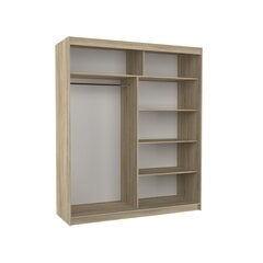 Шкаф ADRK Furniture Caro 180 со светодиодной подсветкой, бежевый цвет/белый цвет цена и информация | Шкафы | pigu.lt