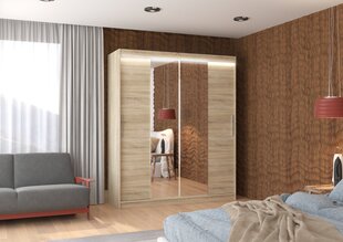 Spinta ADRK Furniture su LED apšvietimu Dallas 180, smėlio kaina ir informacija | Spintos | pigu.lt