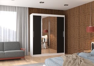 Шкаф ADRK Furniture Dallas 180, черный цвет/белый цвет цена и информация | Шкафы | pigu.lt