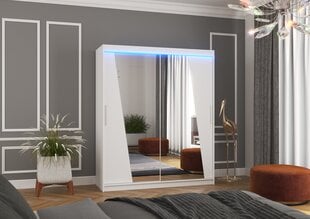 Spinta ADRK Furniture su LED apšvietimu Preto 180, balta kaina ir informacija | Spintos | pigu.lt
