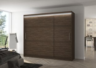 Шкаф ADRK Furniture со светодиодной подсветкой Antos 250, коричневый цвет цена и информация | Шкафы | pigu.lt
