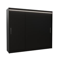 Шкаф ADRK Furniture со светодиодной подсветкой Antos 250, черный цвет цена и информация | Шкафы | pigu.lt