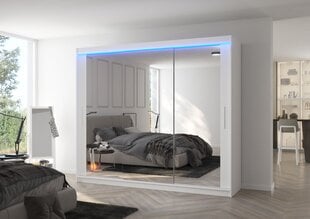 Spinta ADRK Furniture su LED apšvietimu Chester 250, balta kaina ir informacija | Spintos | pigu.lt