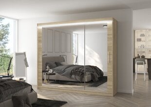 Шкаф ADRK Furniture со светодиодной подсветкой Chester 250, бежевый цвет цена и информация | Шкафы | pigu.lt
