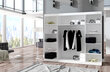 Spinta ADRK Furniture su LED apšvietimu Diego 250, smėlio kaina ir informacija | Spintos | pigu.lt