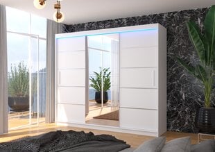 Spinta ADRK Furniture su LED apšvietimu Salto 250, balta kaina ir informacija | Spintos | pigu.lt