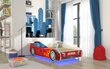 Vaikiška lova ADRK Furniture LED Auto, 80x160 cm, įvairių spalvų kaina ir informacija | Vaikiškos lovos | pigu.lt