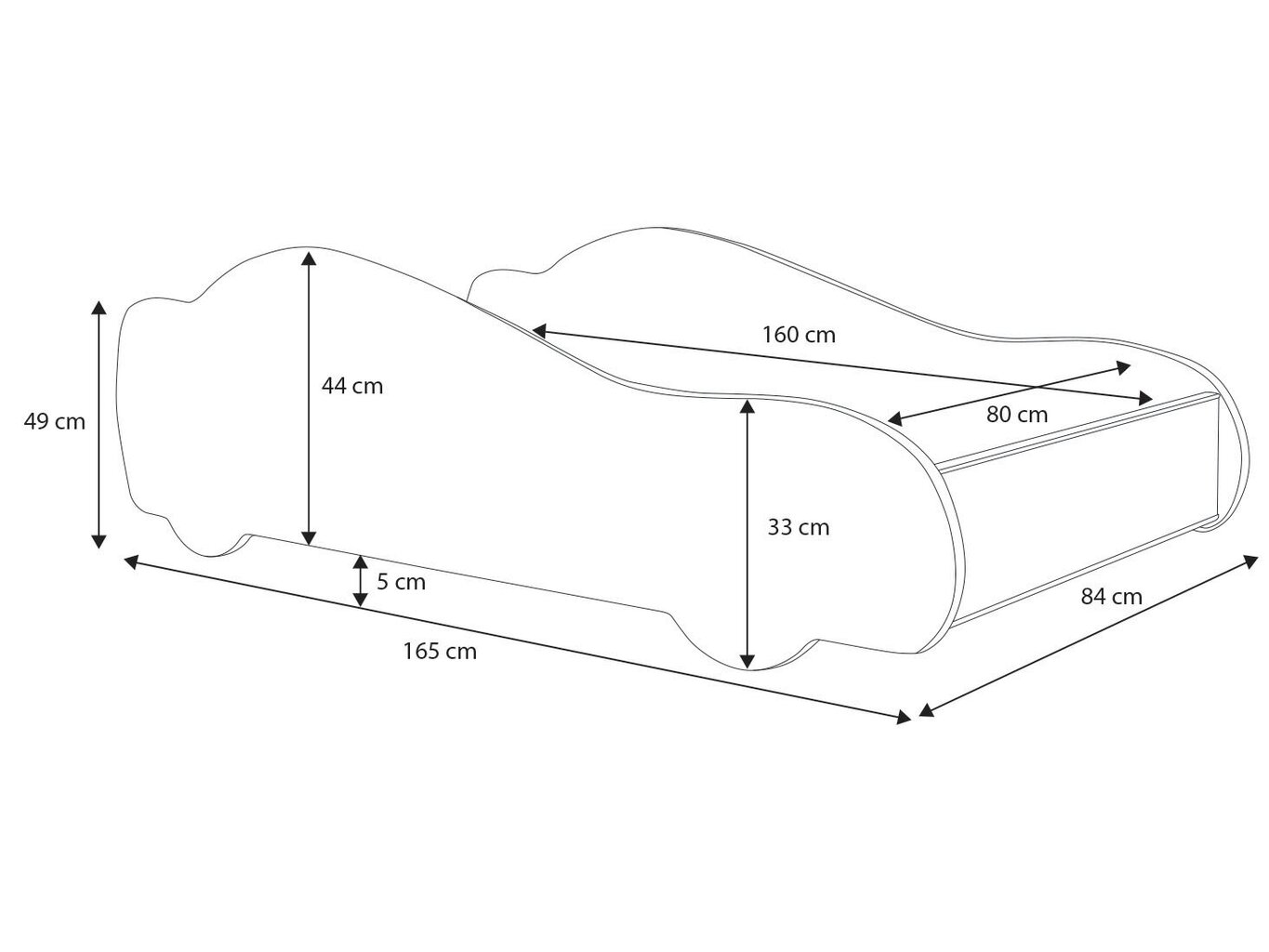 Vaikiška lova ADRK Furniture LED Auto, 80x160 cm, įvairių spalvų цена и информация | Vaikiškos lovos | pigu.lt