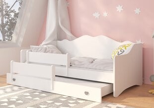 Vaikiška lova ADRK Furniture Emka II, balta/pilka kaina ir informacija | Vaikiškos lovos | pigu.lt
