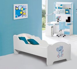 Vaikiška lova Adrk Furniture Amadis Blue Bear, 70x140 cm, balta kaina ir informacija | Vaikiškos lovos | pigu.lt