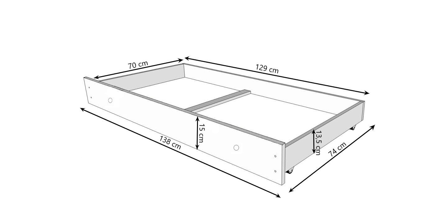 Vaikiška lova Adrk Furniture Bear, 70x140 cm, mėlyna/balta kaina ir informacija | Vaikiškos lovos | pigu.lt