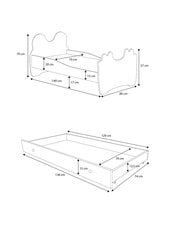 Детская кроватка Adrk Furniture Bear, 70х140 см, синего/белого цвета цена и информация | Детские кровати | pigu.lt