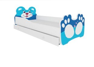 Детская кроватка ADRK Furniture Bear, 80x160 см, белый/синий цвет цена и информация | Детские кровати | pigu.lt