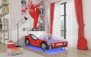 Vaikiška lova Adrk Furniture LED Spider, 70x140 cm, raudona kaina ir informacija | Vaikiškos lovos | pigu.lt