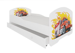 Vaikiška lova ADRK Furniture Pepe Fire truck, 70x140 cm, įvairių spalvų kaina ir informacija | Vaikiškos lovos | pigu.lt
