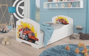 Vaikiška lova Adrk Furniture Pepe Fire truck, 80x160 cm, balta kaina ir informacija | Vaikiškos lovos | pigu.lt