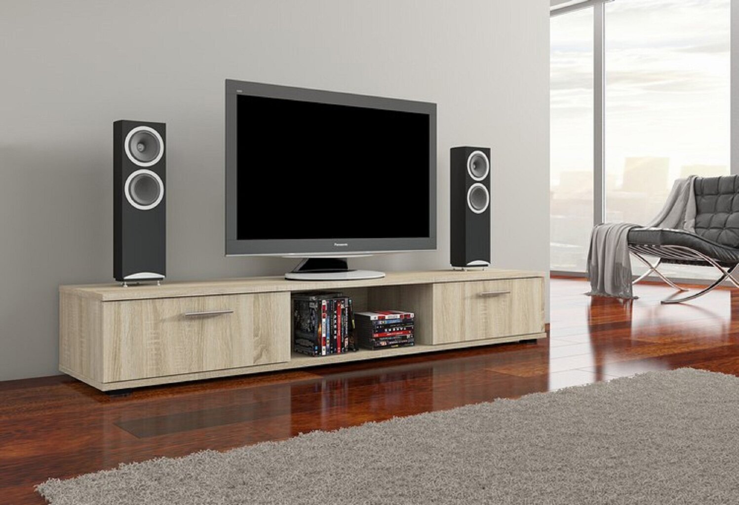 TV staliukas Aridea, rudas kaina ir informacija | TV staliukai | pigu.lt