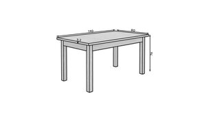 Stalas ADRK Furniture Rodos 7, rudas kaina ir informacija | Virtuvės ir valgomojo stalai, staliukai | pigu.lt