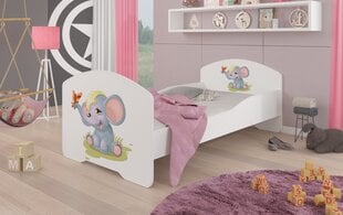 Vaikiška lova Adrk Furniture Pepe Elephant, 70x140 cm, balta kaina ir informacija | Vaikiškos lovos | pigu.lt