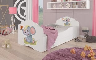 Детская кровать Adrk Furniture Casimo Elephant, 70x140 см, белого цвета цена и информация | Детские кровати | pigu.lt
