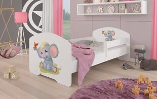 Детская кровать Adrk Furniture Pepe Elephant, 80x160 см, белый цвет цена и информация | Детские кровати | pigu.lt