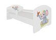 Vaikiška lova Adrk Furniture Pepe Elephant, 80x160 cm, balta kaina ir informacija | Vaikiškos lovos | pigu.lt