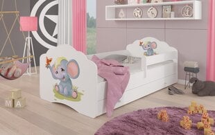 Vaikiška lova Adrk Furniture Casimo Elephant, 80x160 cm, balta kaina ir informacija | Vaikiškos lovos | pigu.lt