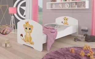Vaikiška lova Adrk Furniture Pepe Lion, 80x160 cm, balta kaina ir informacija | Vaikiškos lovos | pigu.lt