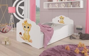 Vaikiška lova Adrk Furniture Casimo Lion, 80x160 cm, balta kaina ir informacija | Vaikiškos lovos | pigu.lt