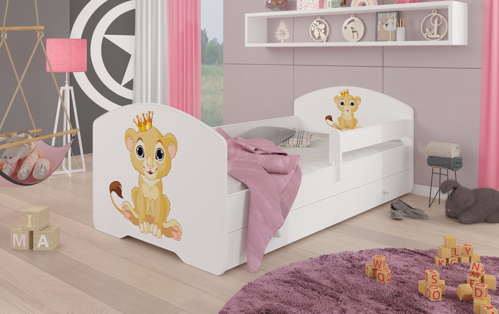 Vaikiška lova Adrk Furniture Pepe Lion, 70x140 cm, balta цена и информация | Vaikiškos lovos | pigu.lt