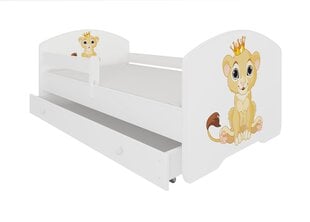 Vaikiška lova Adrk Furniture Pepe Lion, 70x140 cm, balta kaina ir informacija | Vaikiškos lovos | pigu.lt