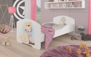 Vaikiška lova Adrk Furniture Pepe dog and cat, 70x140 cm, balta kaina ir informacija | Vaikiškos lovos | pigu.lt