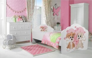 Vaikiška lova Adrk Furniture Casimo two dogs, 80x160 cm, balta kaina ir informacija | Vaikiškos lovos | pigu.lt