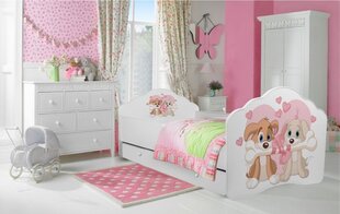 Vaikiška lova Adrk Furniture Casimo two dogs, 70x140 cm, balta kaina ir informacija | Vaikiškos lovos | pigu.lt
