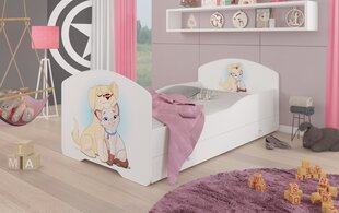 Vaikiška lova Adrk Furniture Pepe dog and cat, 70x140 cm, balta kaina ir informacija | Vaikiškos lovos | pigu.lt