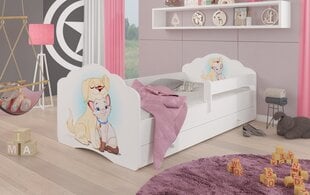 Vaikiška lova Adrk Furniture Casimo Dog and cat, 80x160 cm, balta kaina ir informacija | Vaikiškos lovos | pigu.lt