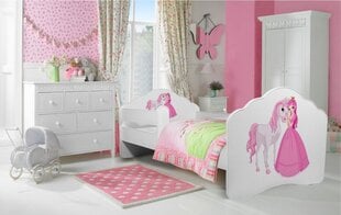 Детская кроватка Adrk Furniture Casimo Princess with horse, 80x160 см, белая цена и информация | Детские кровати | pigu.lt