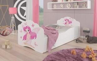 Детская кровать Adrk Furniture Casimo Girl with wings, 70x140 см, белый цвет цена и информация | Детские кровати | pigu.lt