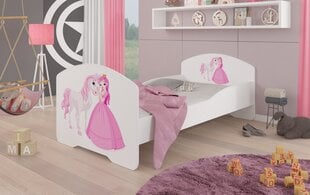 Vaikiška lova Adrk Furniture Pepe Princess and horse, 70x140 cm, balta kaina ir informacija | Vaikiškos lovos | pigu.lt