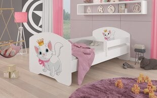 Vaikiška lova Adrk Furniture Pepe cat, 70x140 cm, balta kaina ir informacija | Vaikiškos lovos | pigu.lt