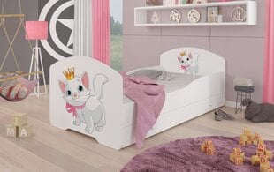 Vaikiška lova Adrk Furniture Pepe cat, 70x140 cm, balta kaina ir informacija | Vaikiškos lovos | pigu.lt