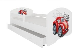 Vaikiška lova Adrk Furniture Pepe car zigzag, 70x140 cm, balta kaina ir informacija | Vaikiškos lovos | pigu.lt